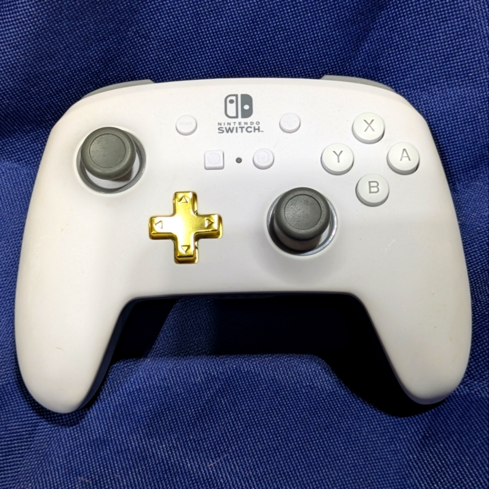 NINTENDO SWTICH 🔥 Power A Enhanced Wireless Controller | White & Gold | NM